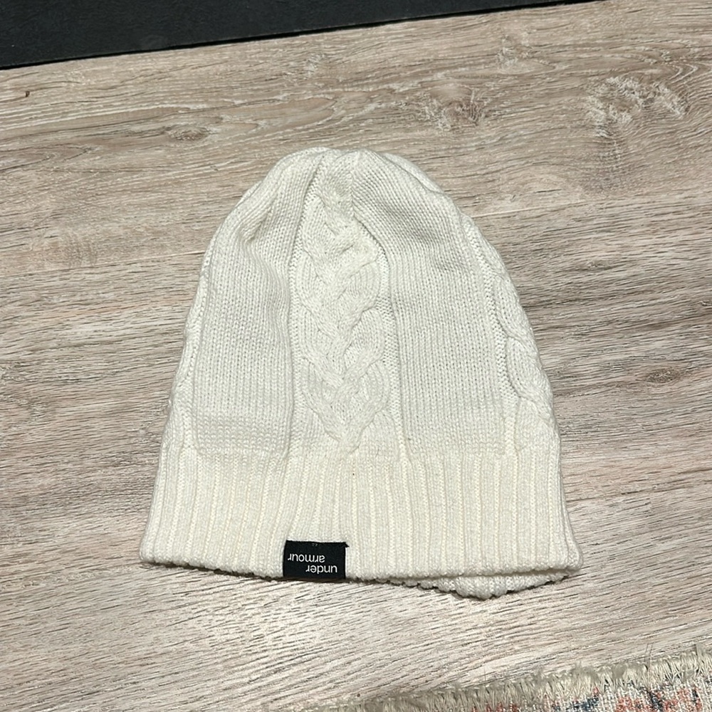 White Under Armour Beanie